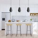 Design objects - Black hanging light hand carved - WOODENDREAMS