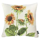 Coussins textile - Housse de coussin tissée fleurs de tournesol - ART DE LYS