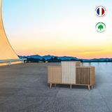 Buffets - Meuble de rangement GRAND EX AEQUO 3 portes Chêne Clair - Pin Cap Ferret - Chêne Vintage - YZON