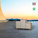 Buffets - Meuble de rangement GRAND PODIUM 3 portes Pin Cap Ferret - YZON