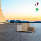 Buffets - Meuble de rangement PODIUM 3 portes Pin Cap Ferret - Chêne Clair - Chêne Vintage - YZON