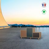 Buffets - Meuble de rangement PODIUM 3 portes Terracotta - Tropical - Graphite - YZON