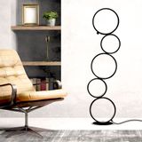 Objets de décoration - Lampe moderne plusieurs ronds ensemble pour salon chambre Lampadaire Rings noir - OUI SMART