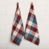Dish towels - Check Woven Cotton Multicolor Kitchen Towel - MAHE HOMEWARE