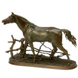 Sculptures, statuettes and miniatures - Barrière horse by Pierre-Jules Mène - FONDERIE DE BRONZE LAURAGAISE