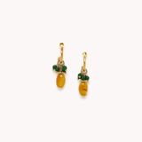 Jewelry - Small creoles earrings with dangles - Agata Verde - NATURE BIJOUX