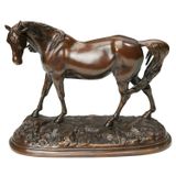 Sculptures, statuettes and miniatures - Single horse by Edouard Delabrière - FONDERIE DE BRONZE LAURAGAISE