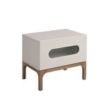 Night tables - Grey wood and walnut bedside table with interior lighting - ANGEL CERDÁ