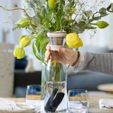 Carafes - Glass water filter jug - activated charcoal tracking - white - 1L - WEETULIP - CARAFE FILTRANTE NATURELLE