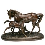 Sculptures, statuettes et miniatures - Poulinière de Edouard Delabrière - FONDERIE DE BRONZE LAURAGAISE