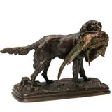 Sculptures, statuettes and miniatures - Dubucand dog and pheasant - FONDERIE DE BRONZE LAURAGAISE