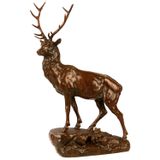 Sculptures, statuettes et miniatures - Cerf de Jules-Edmond Masson - FONDERIE DE BRONZE LAURAGAISE