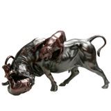 Sculptures, statuettes et miniatures - Buffle et tigres - FONDERIE DE BRONZE LAURAGAISE