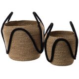Paniers à linge - S2 PANIER CORDE NOIRE - - AMADEUS