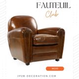 Assises pour bureau - Notre Fauteuil  Club en cuir vintage - JP2B DECORATION