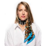 Scarves - Heart blue twilly - HELLEN VAN BERKEL HEARTMADE PRINTS