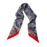Scarves - Embroidery blue twilly - HELLEN VAN BERKEL HEARTMADE PRINTS