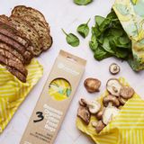 Food storage - Reusable food wrap set of 3 bags - Waxwrap - BAYU