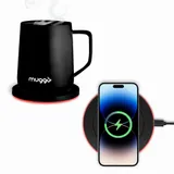 Autres fournitures bureau  - Muggo Volt grande tasse noir chargeur rapide téléphone garde café thé chaud - OUI SMART