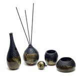 Design objects - Decoration - 4-piece Murano glass set - black with gold leaf - MILODINA