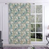 Curtains and window coverings - DINO Voile Curtain - Eyelet Panel - Blue & Mustard - 140 x 260 cm - 100% polyester - IPC DECO DELL'ARTE