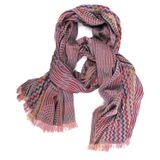 Throw blankets - Maxi cotton silk scarf - kinetic - multicolored powder - SOPHIE GUYOT SILKS