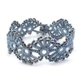 Bracelets - BRACELET TEXTILE EN DENTELLE "YELIN" - GRIS PERLE - KARAWAN AUTHENTIC