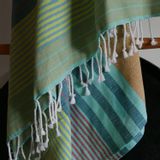 Serviettes de bain - FOUTA EN COTON BIOLOGIQUE - COLLECTION SUD - COULEUR ADRIATIC - KARAWAN AUTHENTIC