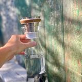 Carafes - Carafe filtrante en verre - suivi charbon actif - marron - 1L - WEETULIP - CARAFE FILTRANTE NATURELLE