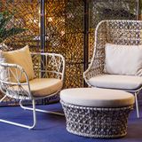 Armchairs - Rattan armchair with stool - DESIGN PHILIPPINES HOME