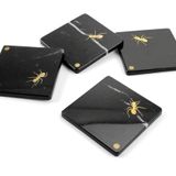 Plats et saladiers - Sous-verres carrés Ants en marbre Marquina - ATELIER BARBERINI & GUNNELL