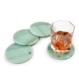 Platter and bowls - Round Coasters in Green quartzite - ATELIER BARBERINI & GUNNELL