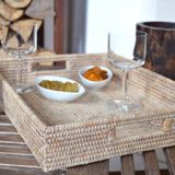 Trays - Toba natural rattan square tray - PAGAN