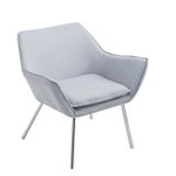 Assises pour bureau - Fauteuil Lounge Caracas Tissu - Gris - VIBORR