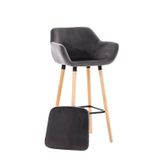Stools - Grant velvet bar stool - VIBORR