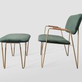 Armchairs - "BRUNA" MINIMALIST ARMCHAIR WITH FLEXIBLE BACKREST - ALESSANDRA DELGADO DESIGN