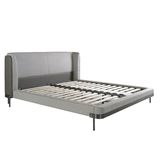 Beds - Light grey fabric and dark grey leatherette bed - ANGEL CERDÁ