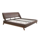 Beds - Chocolate brown leatherette bed - ANGEL CERDÁ