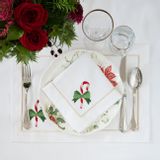 Christmas table settings - Candy Cane & Mistletoe Panama Collection - ROSEBERRY HOME