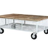 Objets design - Table Basse Industrielle Et Vintage Sur Roulettes - GRAND DÉCOR