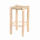 Tabourets - Tabouret haut tressé en corde et bois d'eucalyptus - MATOU - HYDILE