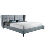 Beds - Blue and white fabric upholstered bed - ANGEL CERDÁ
