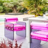 Lawn chairs - MW04| Chair with grey PMMA walls & pink TPU seat - MW Exclusive - MW DESIGNER FURNITURE