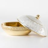 Decorative objects - Oval box in recycled brass and natural mother-of-pearl - WILD BY MOSAIC