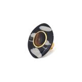 Jewelry - Oval black horn ring - Zebra - NATURE BIJOUX