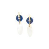 Bijoux - Boucles d'oreilles poussoir anneau lapis - Cobalt - NATURE BIJOUX