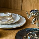 Decorative objects - Recycled brass & Mother of pearl Tray - WILD BY MOSAIC
