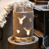 Objets de décoration - Verrerie cylindrique Feutre de laine, Peau de vache ou peau de mouton - L'ATELIER DES TANNERIES