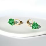 Cadeaux - Boucles d'oreilles en laiton plaqué or 18 carats et verre - CHAMA NAVARRO