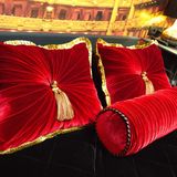 Fabric cushions - Red velvet cushions - VLADA DIZIK KOSHKIN DOM